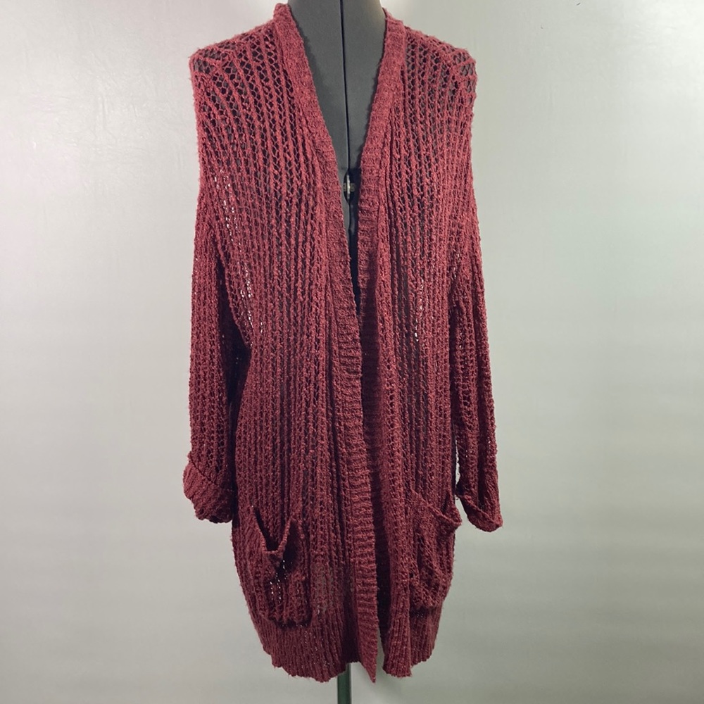 Say What? Open Front 100% Acrylic Knitted Sweater Size 2X